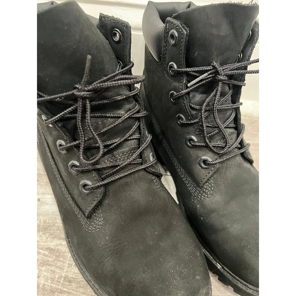 Timberland Boots Boys Size 6 M Inch Premium Waterproof Boots Black Suede B106